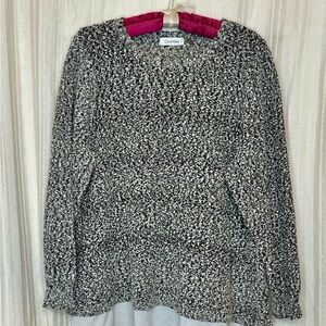 Calvin Klein Black and White Textured Sweatshirt